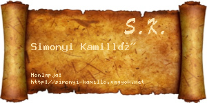 Simonyi Kamilló névjegykártya